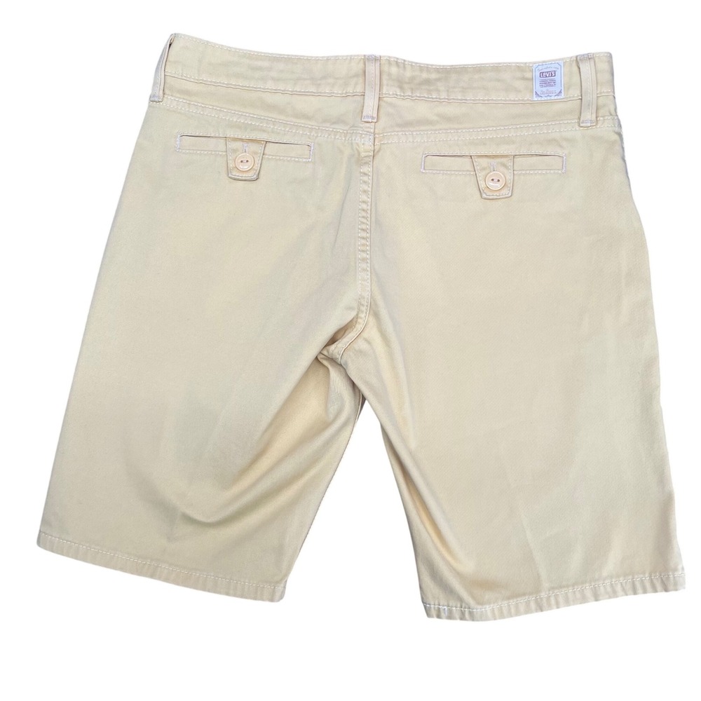 Levi's Bermuda Shorts Women 10 Yellow Stretch Twill Cotton Twill Chino - Picture 4 of 10